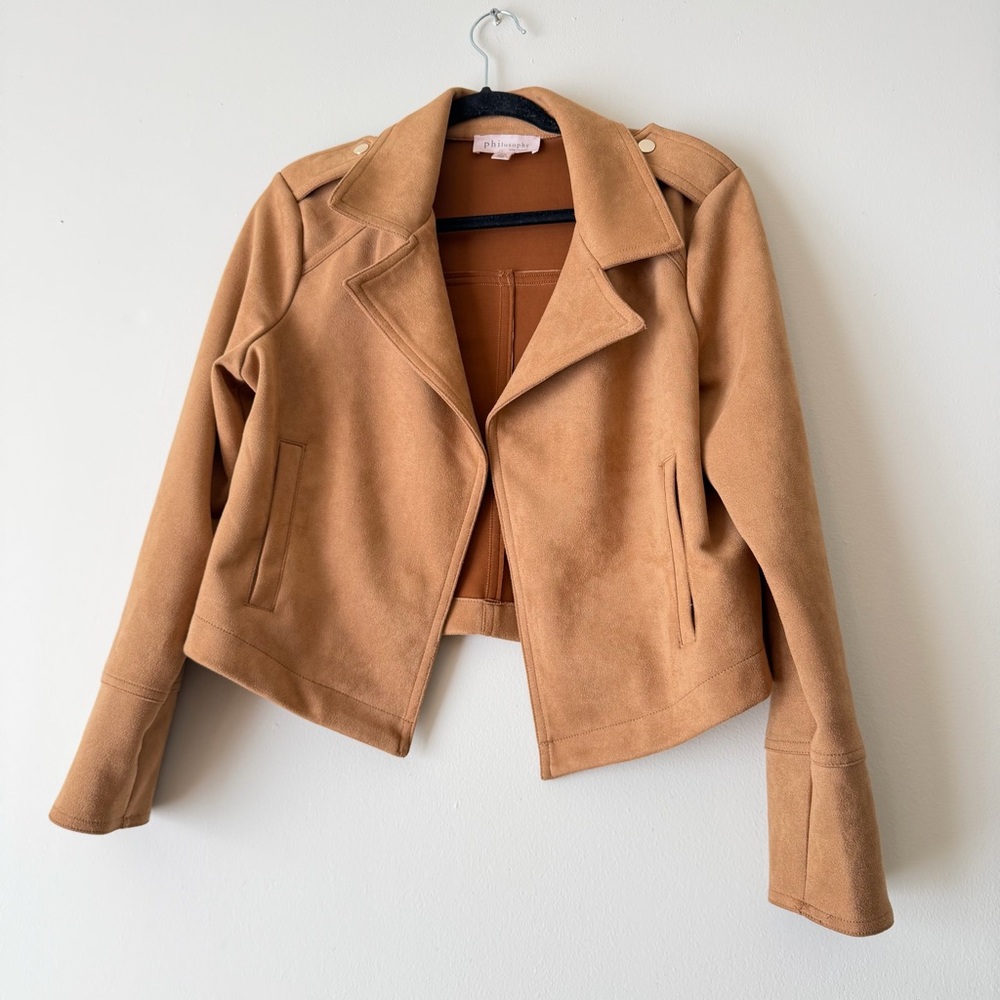 Tan Suede Women's Jacket Cropped
